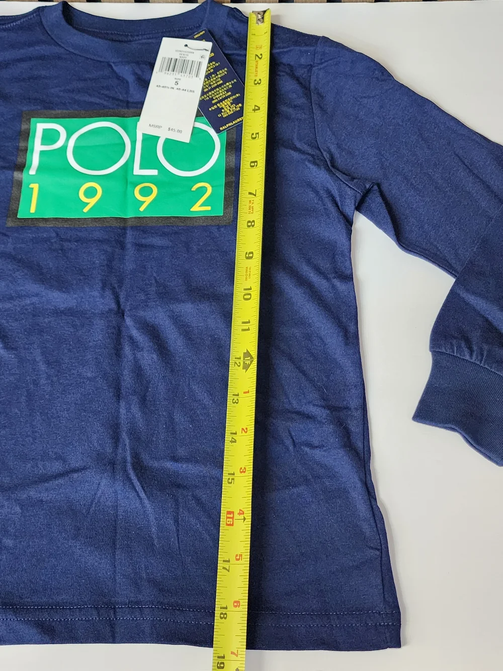 NWT Polo Ralph Lauren Graphic 1992 Long sleeve Shirt Kids Size 5